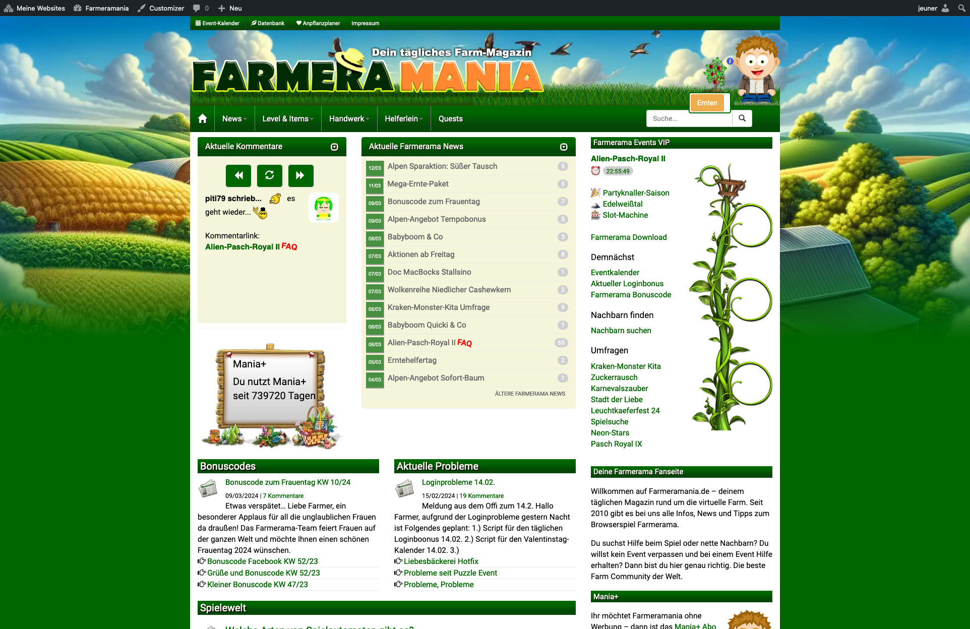 Image of Farmeramania a Fansite Project