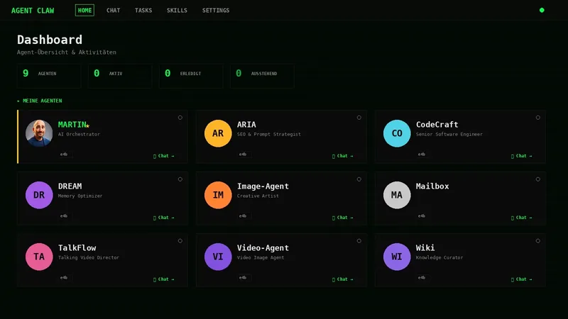 Agentclaw — Multi-Agent Dashboard