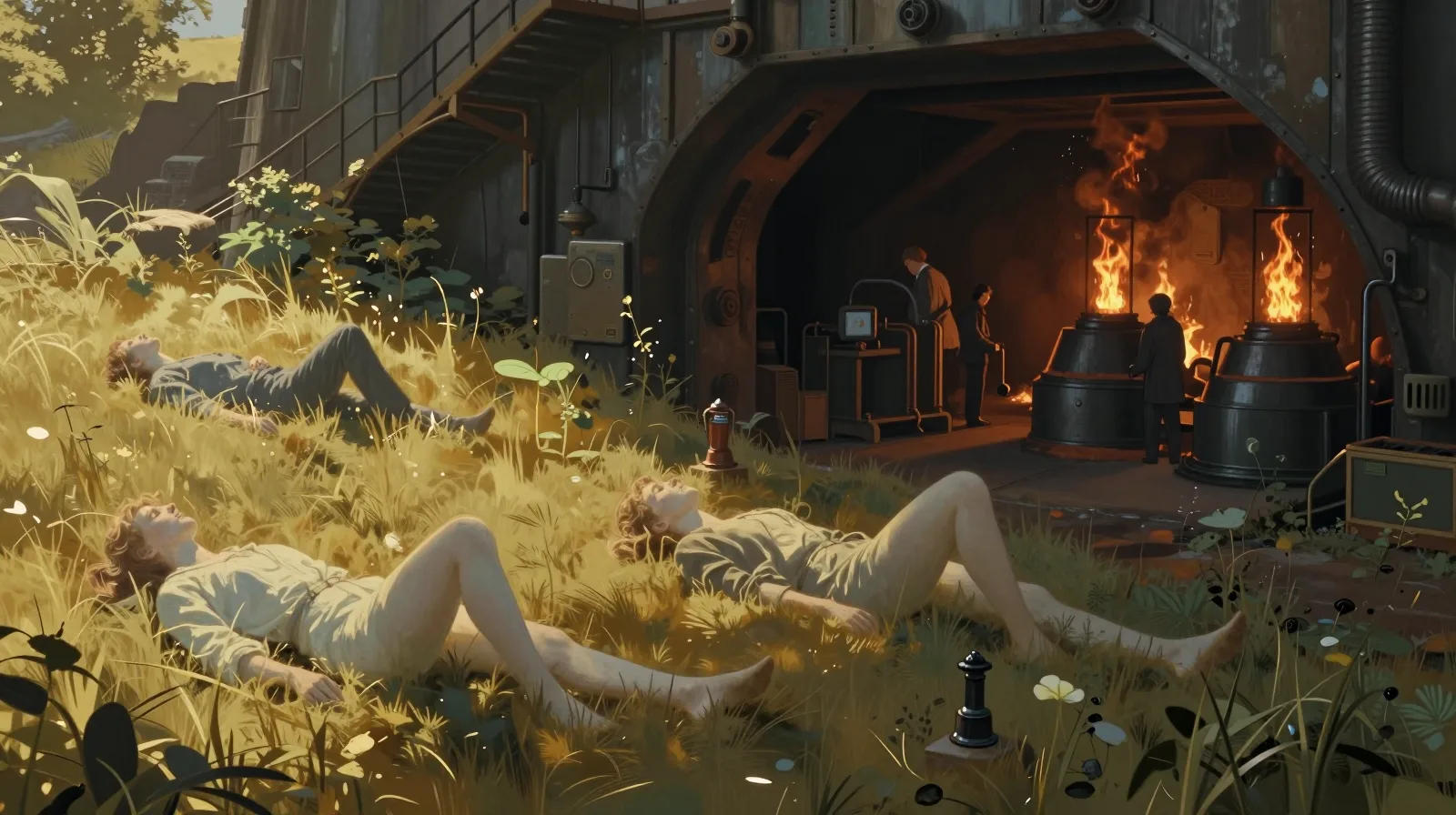 Eloi und Morlocks: Wiese und Maschinenhalle